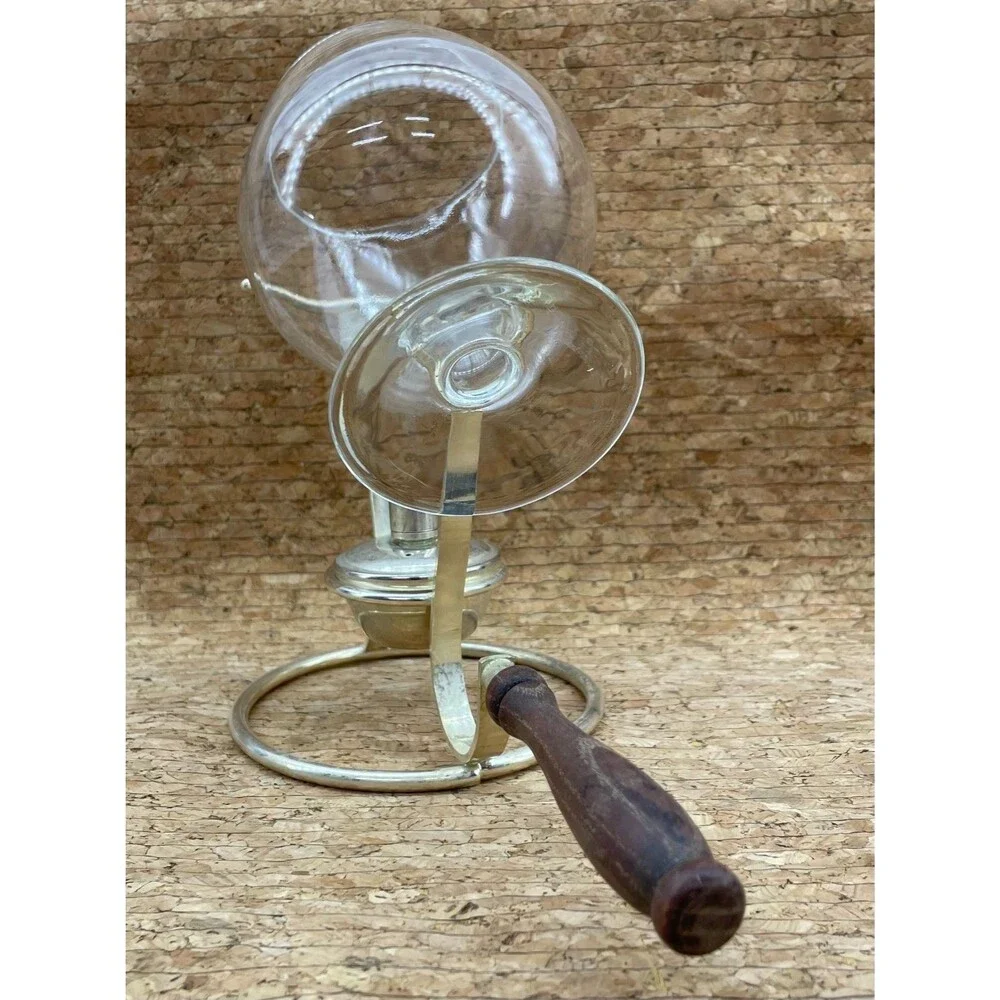Silverplated Brandy Cognac Warmer Snifter Glass Holder Stand Tabletop Barware